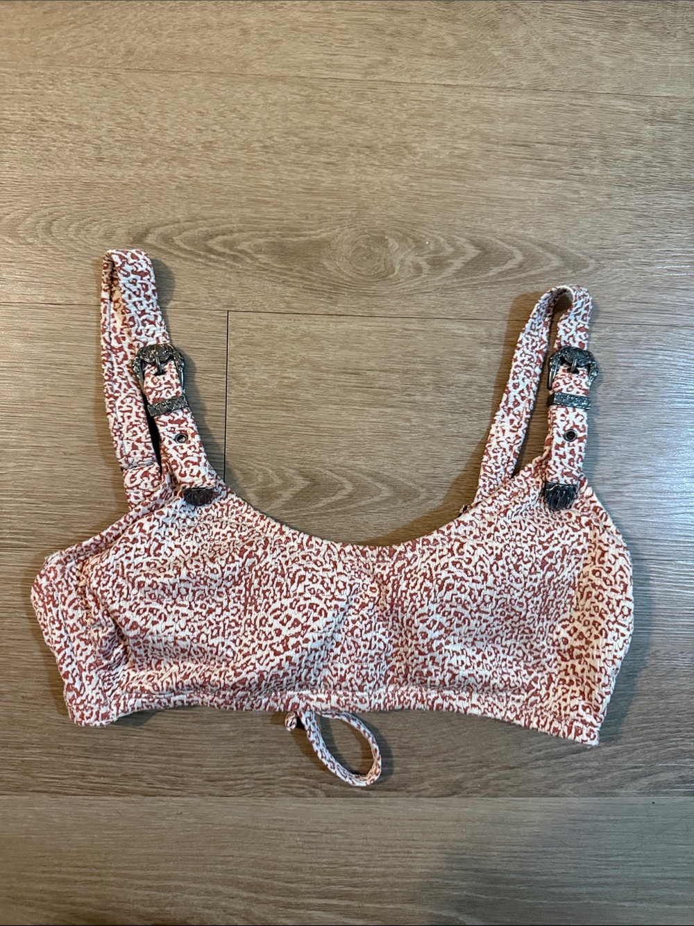 Target Pink and White Leopard Print Bikini Top